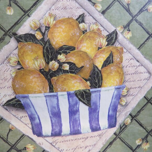 Green w Lemons Purse with stationary inside (NEW but not original items inside) - Picture 4 of 14